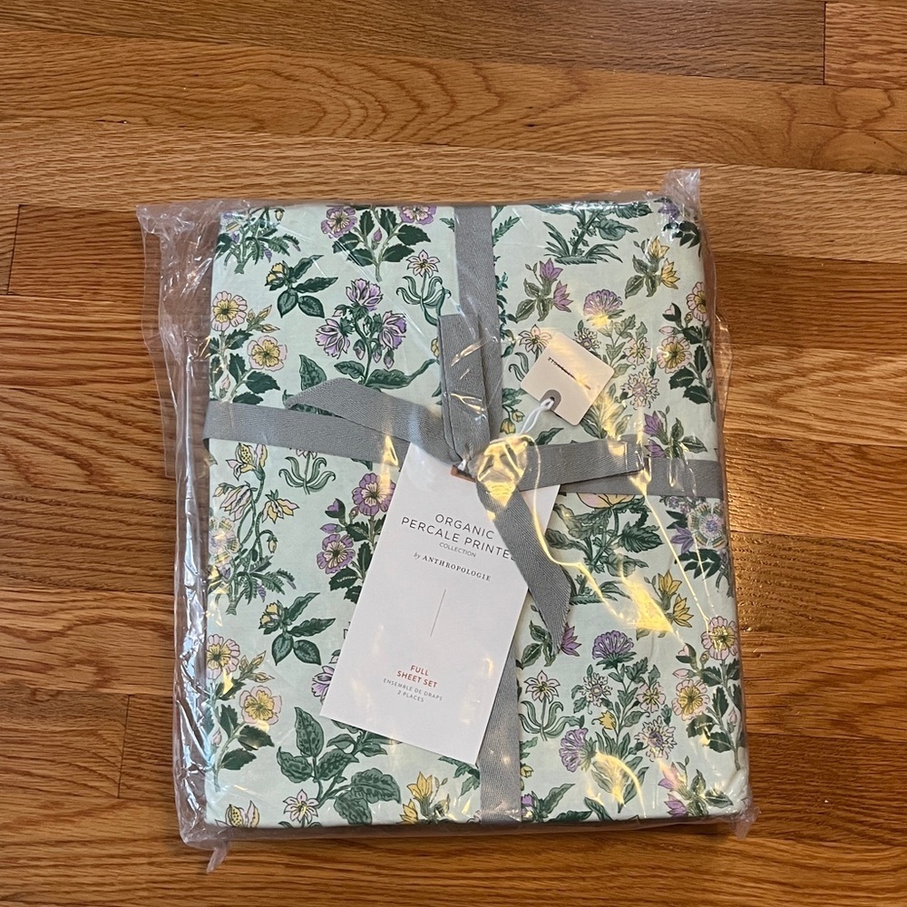 Anthropologie Iluka Aloe Full Sheet Set in Chartreuse NIP - Picture 3 of 10